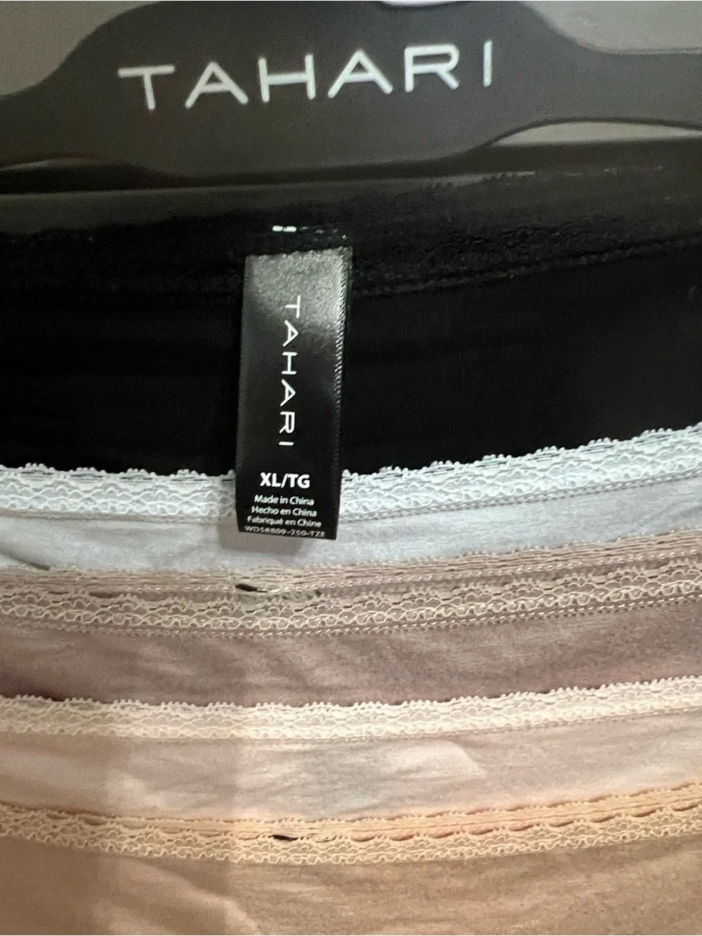 Tahari Lace-Trim Bikini Briefs 5 Pairs - Black, White, Taupe, Blush Size XL